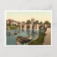 Kathedrale und Wye Bridge, Hereford, Herefordshire