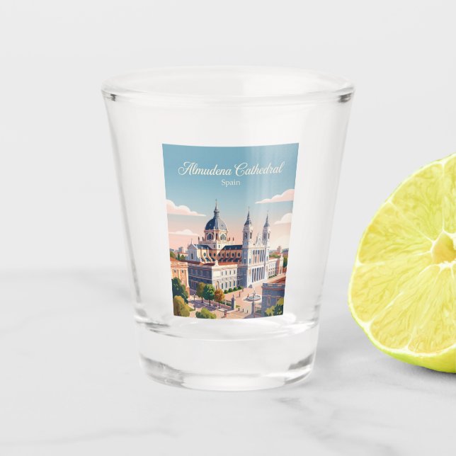 Kathedrale von Almudena Spanien Schnapsglas (Vorderseite)