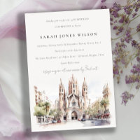 Kathedrale von Barcelona Spanien Wasserfarbe Gebur