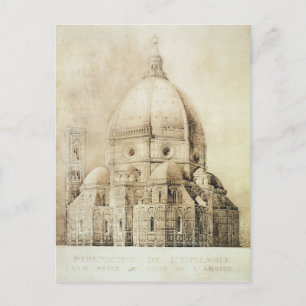 Kathedrale von Florenz aus dem Osten, aus "Fragmen Postkarte