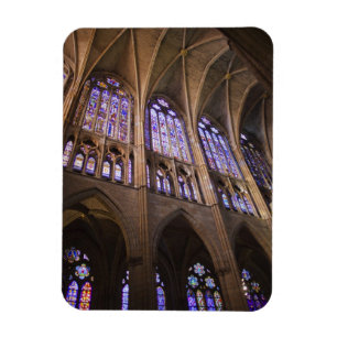 Kathedrale von Leon, Innenraumfenster aus Buntglas Magnet