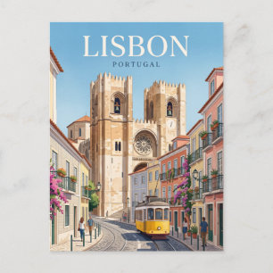 Kathedrale von Lissabon und Alfama Portugal Postkarte