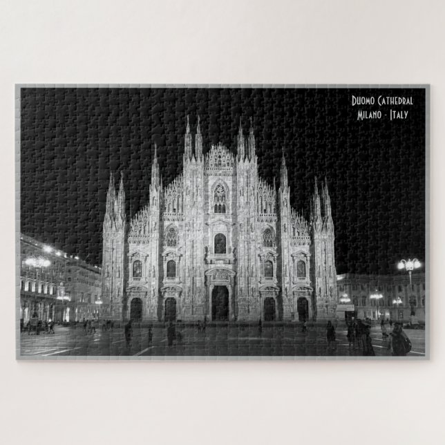 Kathedrale von Milano - Italien - Schwarzweiß-Foto Puzzle (Horizontal)