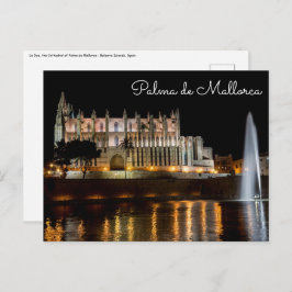 Kathedrale von Palma de Mallorca am Abend - Spanie Postkarte