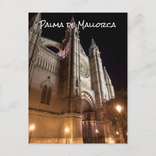 Kathedrale von Palma de Mallorca am Abend - Spanie Postkarte
