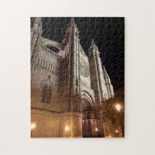 Kathedrale von Palma de Mallorca am Abend - Spanie Puzzle