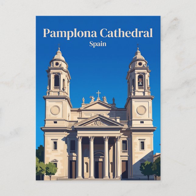 Kathedrale von Pamplona Spanien Postkarte (Vorderseite)