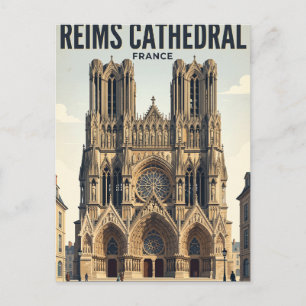 Kathedrale von Reims Frankreich Postkarte