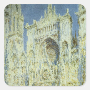 Kathedrale von Rouen, Westfassade, Sonnenlicht, Cl Quadratischer Aufkleber