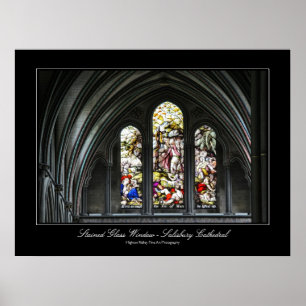 Kathedrale von Salisbury - Fenster aus festem Glas Poster