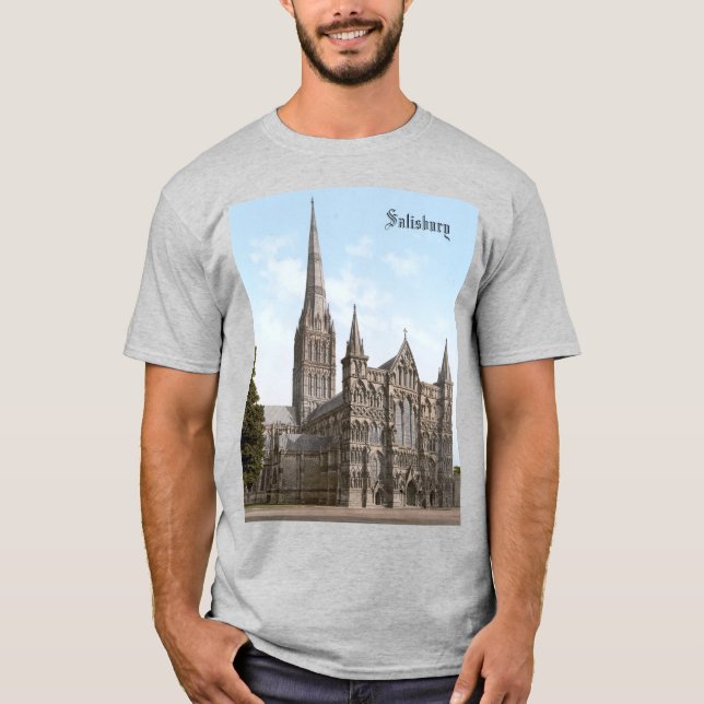 Kathedrale von Salisbury in England (c. 1900) T-Shirt (Vorderseite)