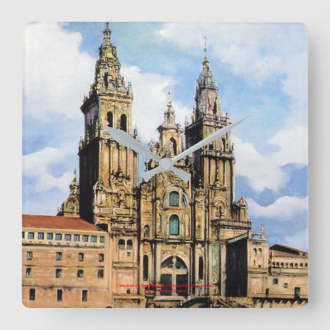 Kathedrale von Santiago Compostela Von ,(Zu Quadratische Wanduhr (Vorderseite)