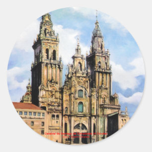 Kathedrale von Santiago Compostela Von ,(Zu Runder Aufkleber