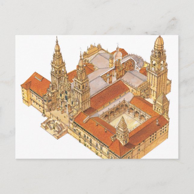 Kathedrale von Santiago de Compostela. Spanien Postkarte (Vorderseite)