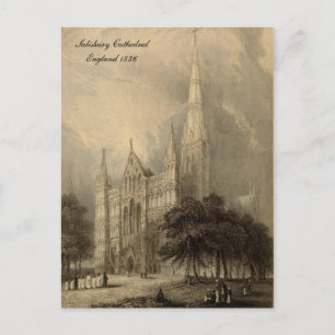 Kathedralen der England Serie: Salisbury 1836 Postkarte