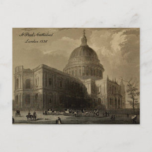 Kathedralen der England-Serie: St.Paul's 1836 Postkarte