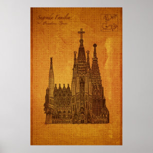 Kathedralen: Sagrada Fam � lia, Barcelona Poster
