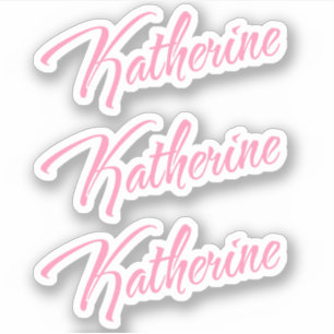 Katherine Decorative Name in Pink x3 Aufkleber