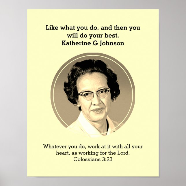 KATHERINE G JOHNSON Quote Custom Scripting BHM Poster (Vorne)