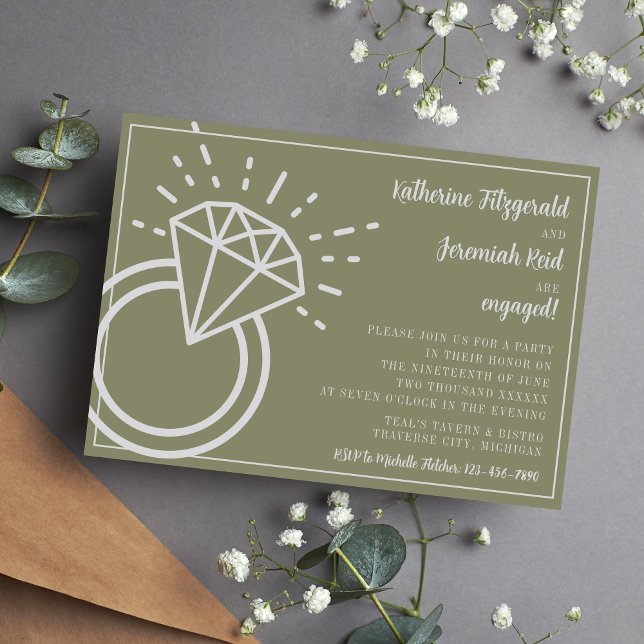 Katherine | Kurierte Farbe | Verlobungsparty Einladung (Von Creator hochgeladen)