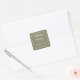 Katherine | Kurierte Farben | Hochzeit Quadratischer Aufkleber