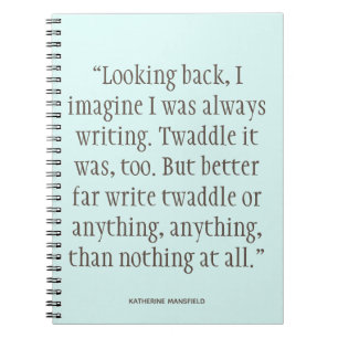 Katherine Mansfield Writing Quote Notebook Notizblock