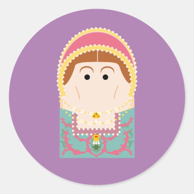 Katherine Parr Runder Aufkleber (Vorderseite)