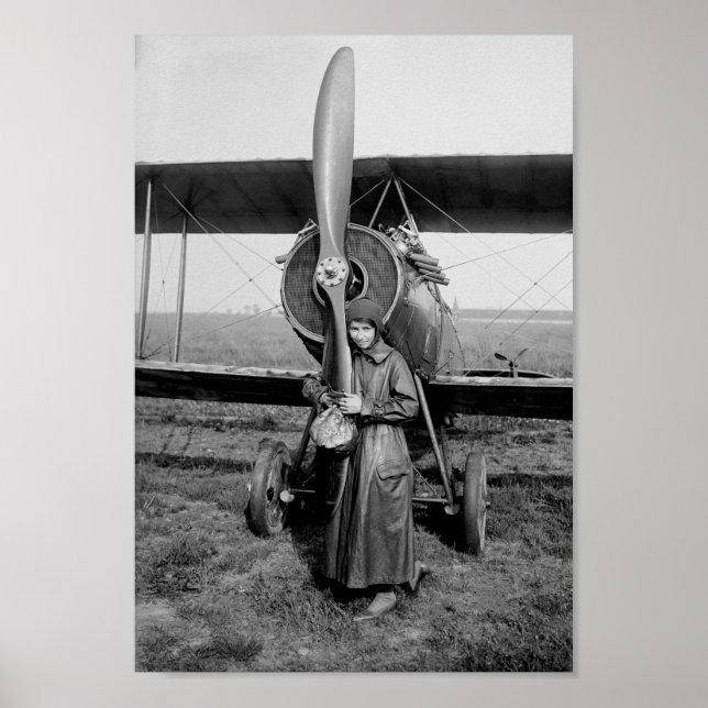 Katherine Stinson mit Biplane - 1917 Poster (Vorne)