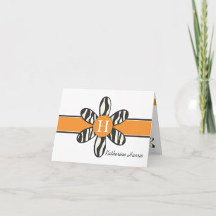 Katherine - Zebra und Orange Dankeskarte