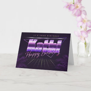Kathi Name Vorname lila retro Karte Geburtstag