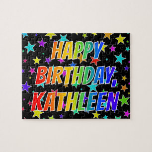 "KATHLEEN" Vorname, Spaß "GLÜCKLICHER GEBURTSTAG" Puzzle