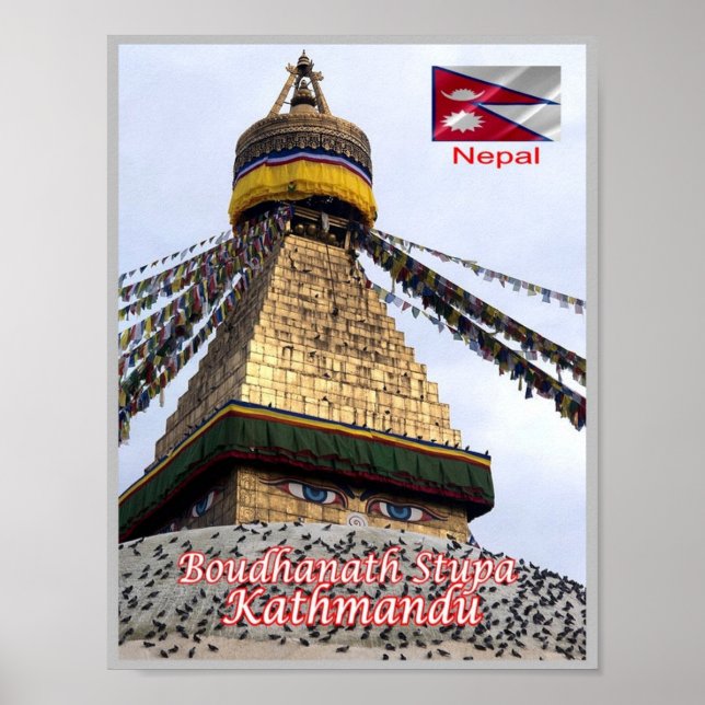 Kathmandu - Boudhanath Stupa - Nepal - Poster (Vorne)
