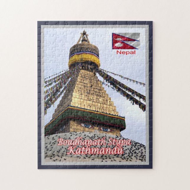 Kathmandu - Boudhanath Stupa - Nepal - Puzzle (Vertikal)