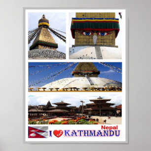 Kathmandu - I-Liebe - Nepal - Poster