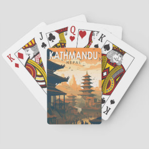 Kathmandu Nepal Reise Kunst Vintage Spielkarten