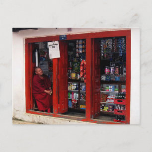 Kathmandu Nepal Reise lächelnder buddhistischer Mö Postkarte