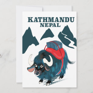 Kathmandu Nepal Reiseplakat Canvas Druck Einladung