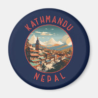 Kathmandu Nepal Retro Distressed Circle