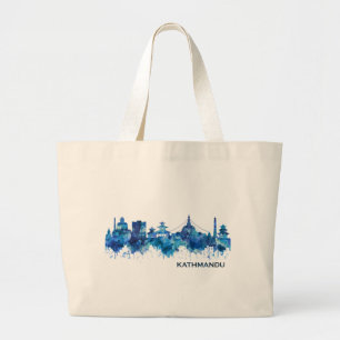 Kathmandu Nepal Skyline Blue Jumbo Stoffbeutel