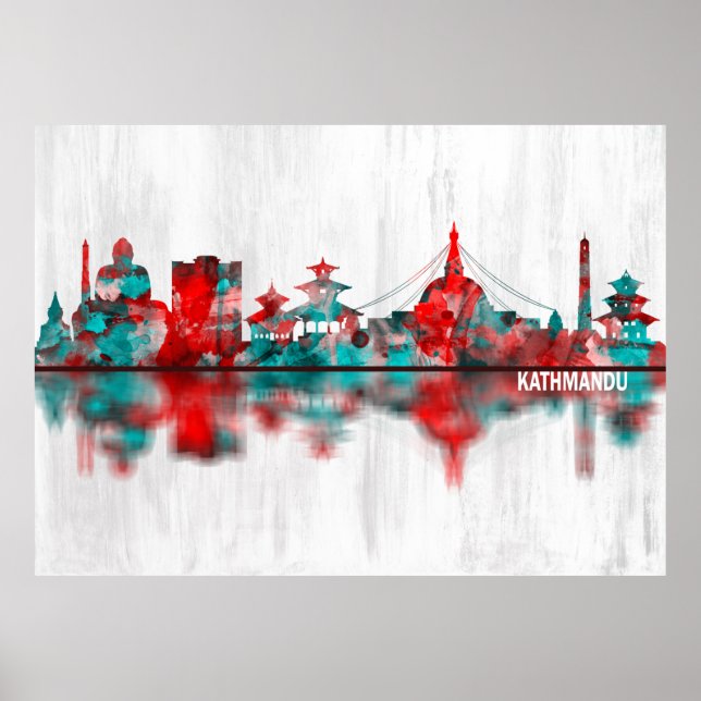 Kathmandu Nepal Skyline Poster (Vorne)