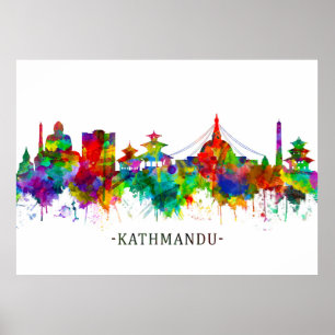 Kathmandu Nepal Skyline Poster