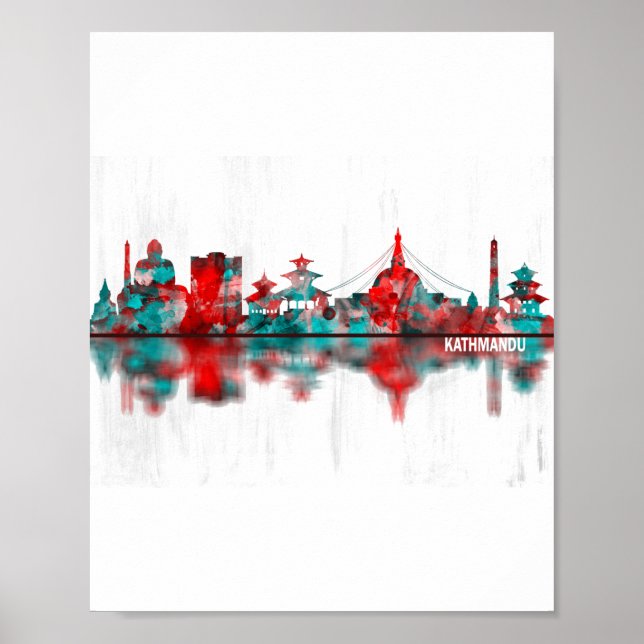 Kathmandu Nepal Skyline Poster (Vorne)