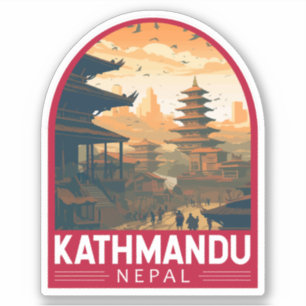 Kathmandu Nepal Travel Art Vintag Aufkleber