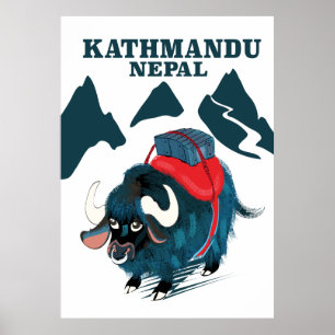 Kathmandu Nepal Travel Poster