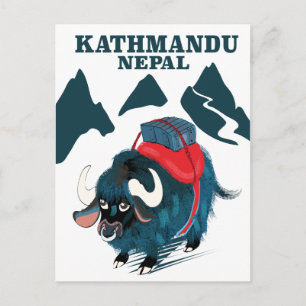 Kathmandu Nepal Travel Poster Postkarte