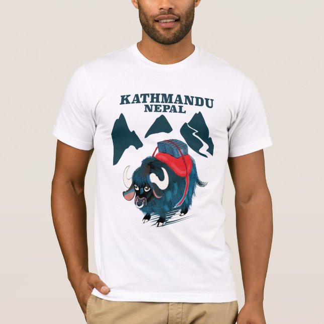 Kathmandu Nepal Travel Poster T-Shirt (Vorderseite)