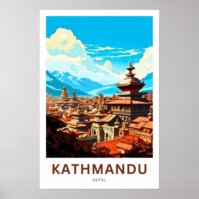 Kathmandu Nepal Travel Print Poster (Vorne)