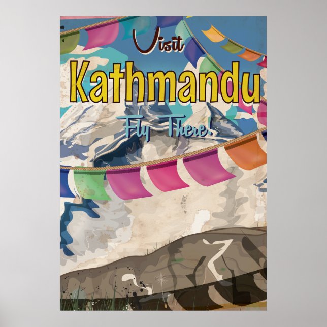 Kathmandu Vintage Travel Poster (Vorne)