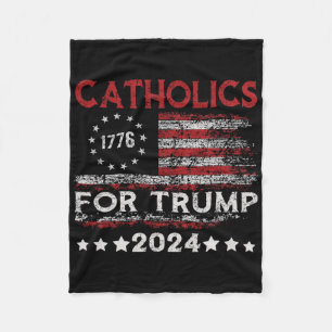 Katholiken Für Trump 2024 Amerikanische Flagge 4. Fleecedecke