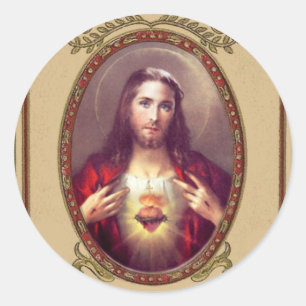 Katholisch-heiliges Herz von Jesus Runder Aufkleber